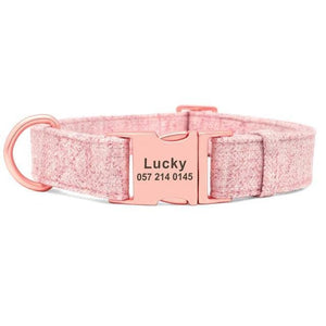personalised dog collar with rose gold buckle