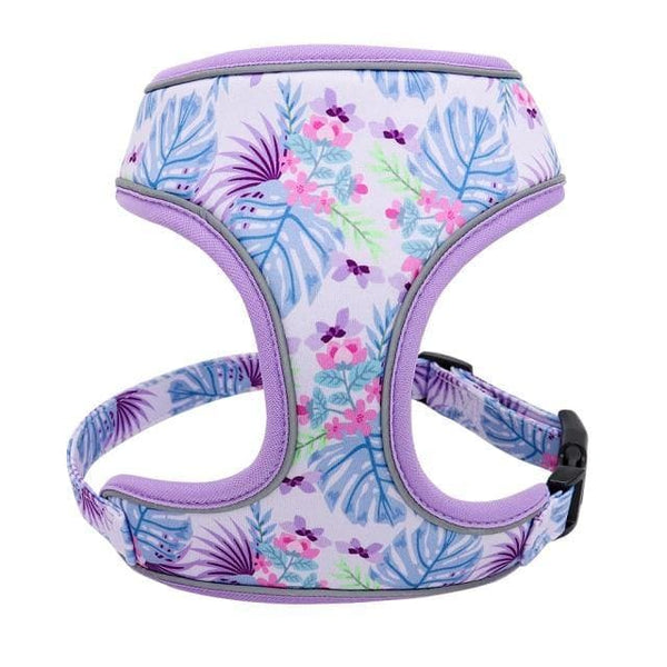 Load image into Gallery viewer, Floral dog harness purple
