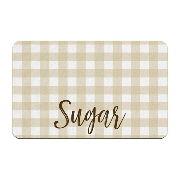 Load image into Gallery viewer, Beige Plaid Pet Food Mat - Personalised
