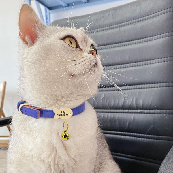 Load image into Gallery viewer, personalised cat collar with tag engraved name and phone number
