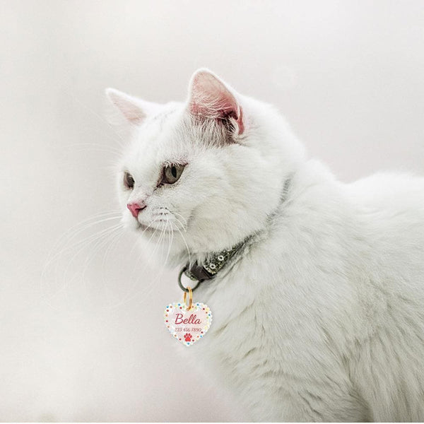 Load image into Gallery viewer, Personalised pet tag cat wearing
