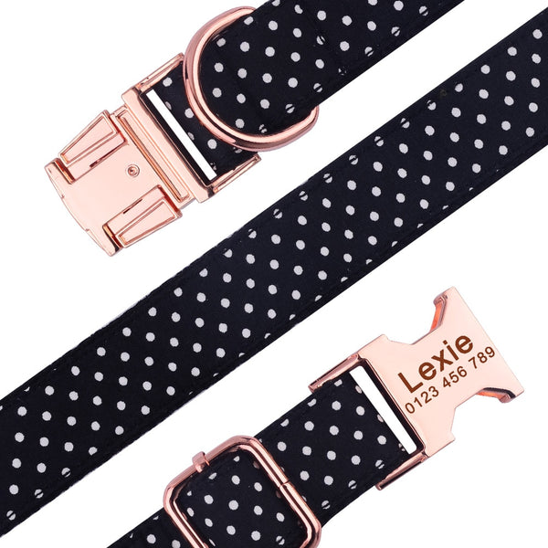 Load image into Gallery viewer, Sunday Best Black Polka - Personalised Collar

