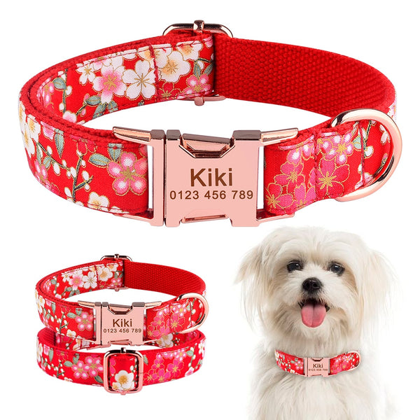 Load image into Gallery viewer, Sunday Best Red Sakura - Personalised Collar
