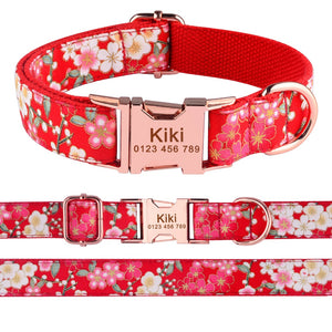 Sunday Best Red Sakura - Personalised Collar