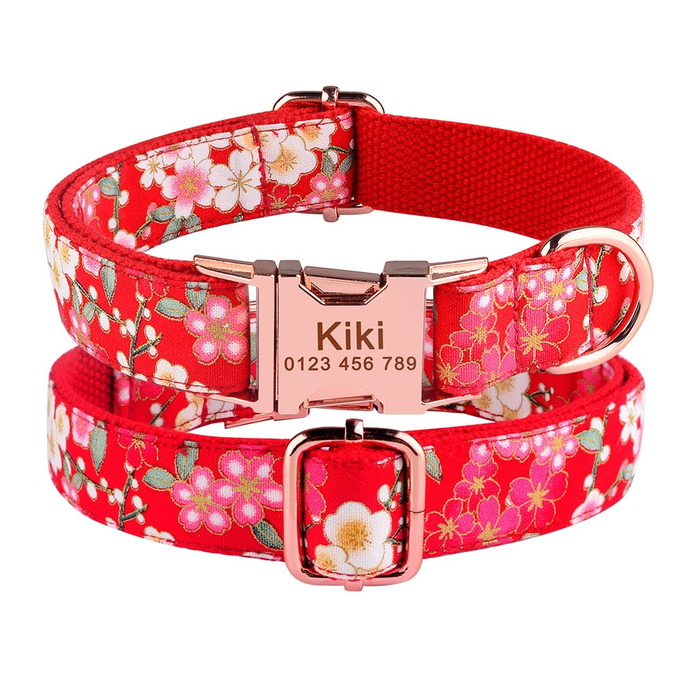 Sunday Best Red Sakura - Personalised Collar