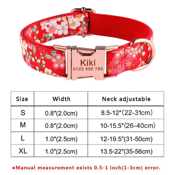 Load image into Gallery viewer, Sunday Best Red Sakura - Personalised Collar
