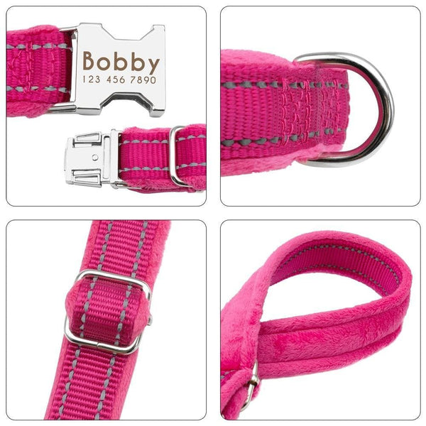 Load image into Gallery viewer, personalised dog collar with engraving of name and phone number
